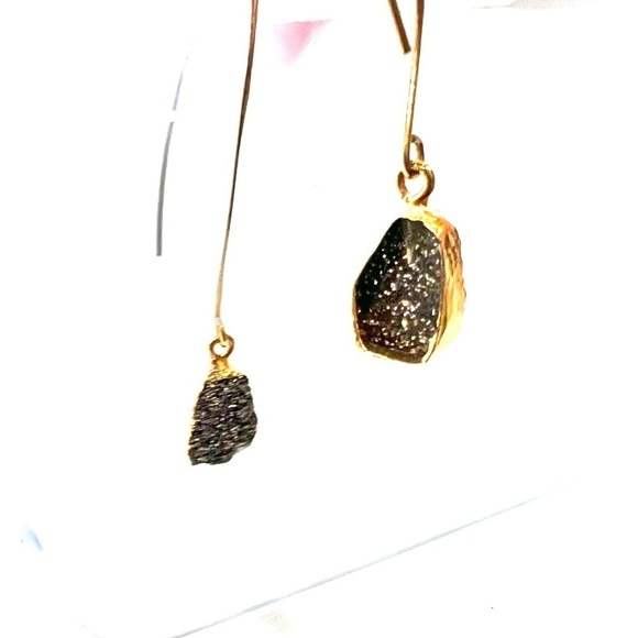 DANGLE Teardrop Druzy Earrings - Picture 3 of 4